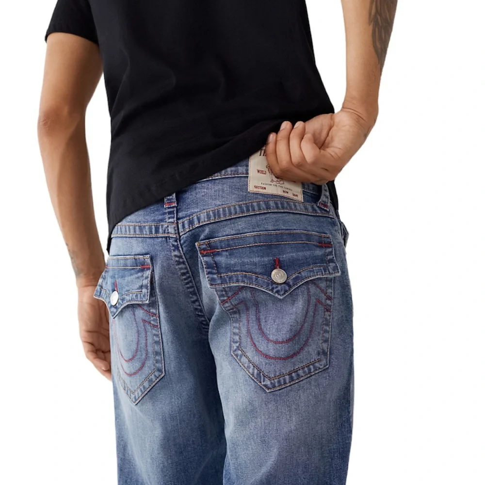 NWT True Religion Ricky Flap Frosted Light, Size 38x33